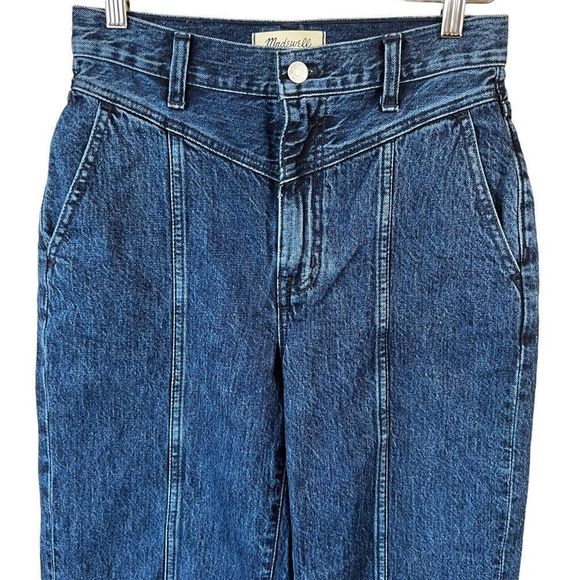 High Rise 90s Style Madewell Balloon Jeans - Dark Blue Denim - Picture 3 of 14